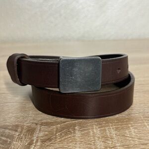 Tweeds Vintage Women XS Brown Leather Belt Metal Buckle